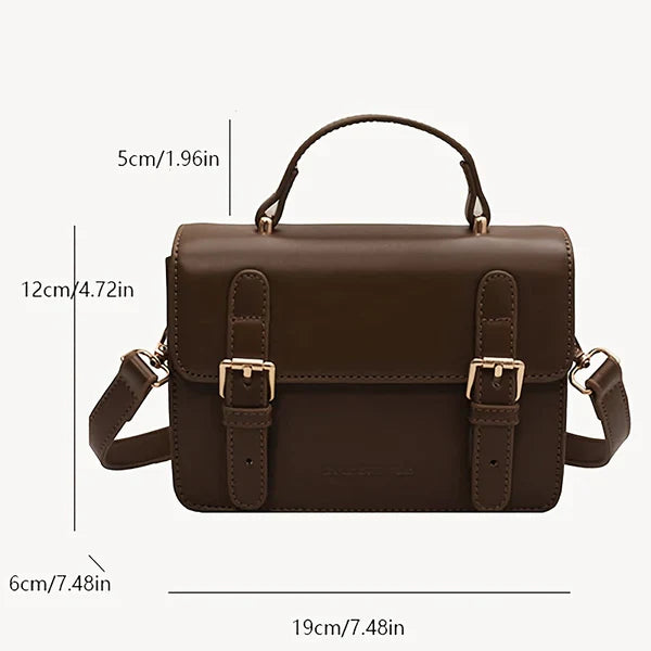 Leather Handbag – Vintage-Inspired Structured Mini Satchel