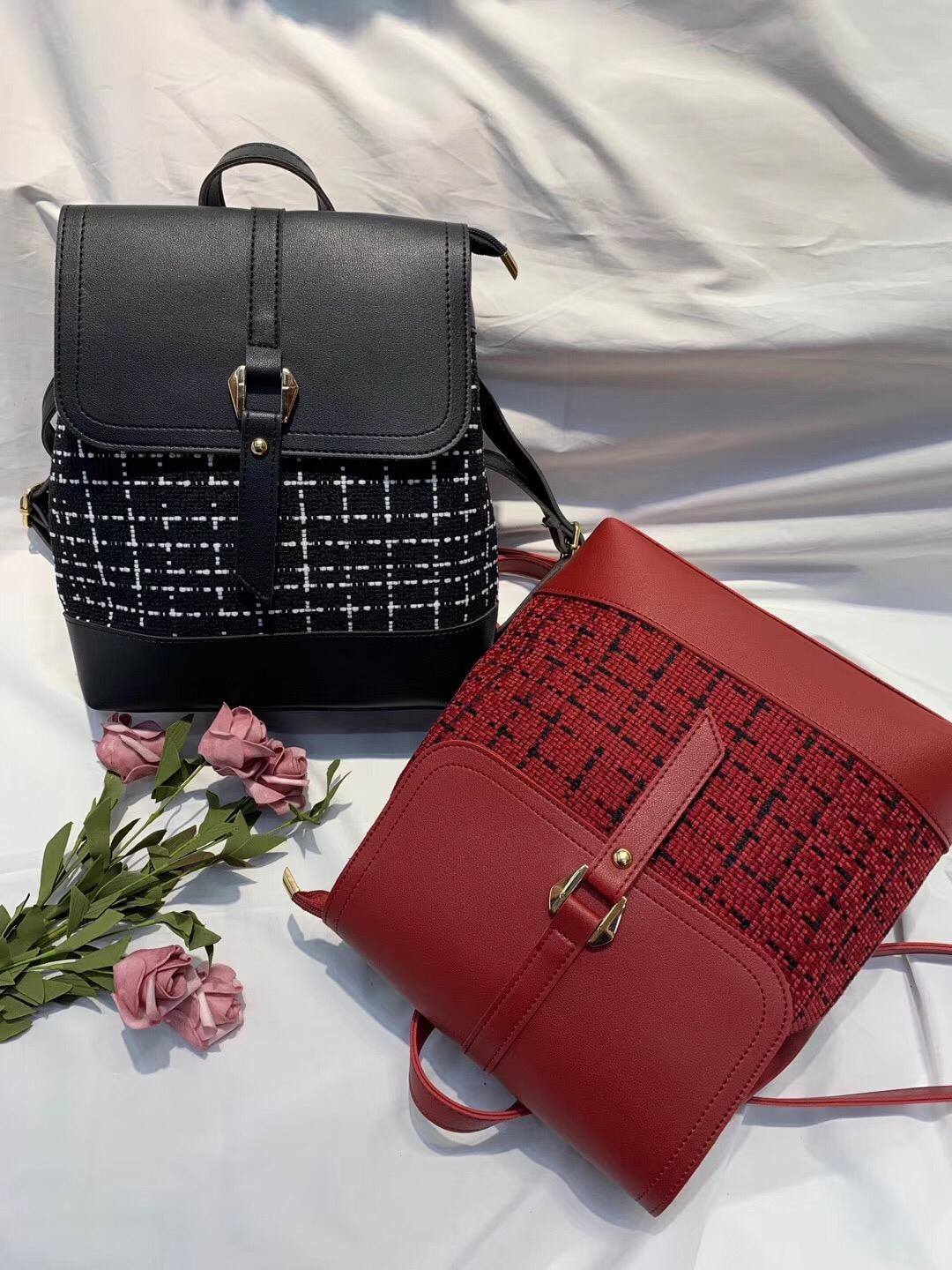 Textured Pattern Buckle Backpacks – Stylish Drawstring Casual Bags