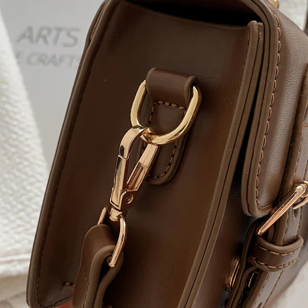 Leather Handbag – Vintage-Inspired Structured Mini Satchel