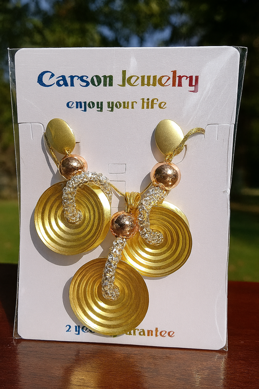 Carson Jewelry Pendant & Earring Set – Elegant Designs in Gold, Silver & Dual Tones