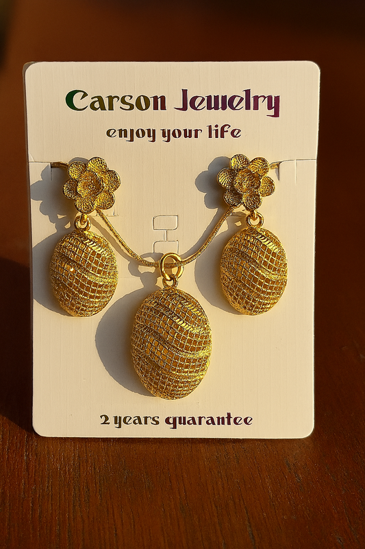Carson Jewelry Pendant & Earring Set – Elegant Designs in Gold, Silver & Dual Tones