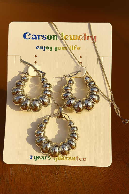 Carson Jewelry Pendant & Earring Set – Elegant Designs in Gold, Silver & Dual Tones