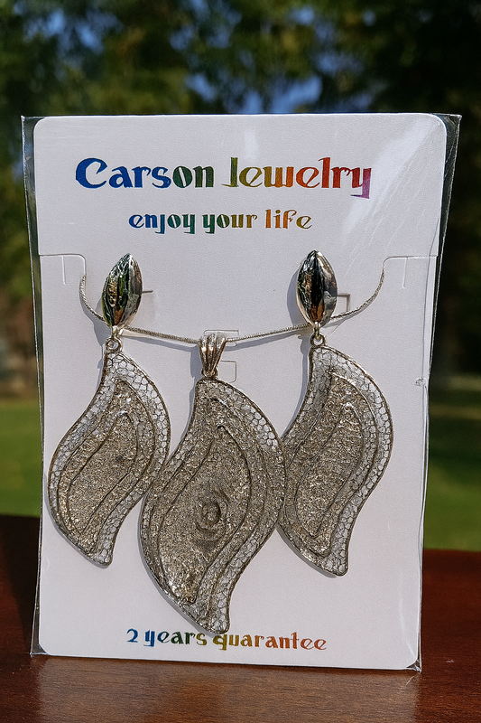 Carson Jewelry Pendant & Earring Set – Elegant Designs in Gold, Silver & Dual Tones