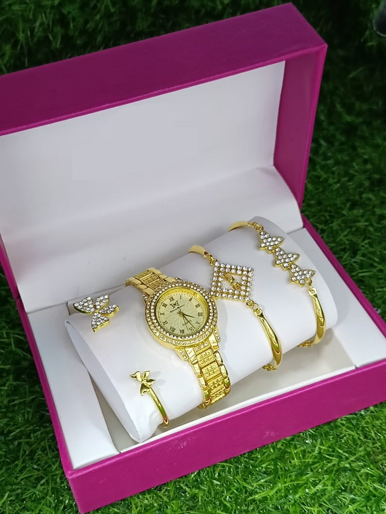 Pearl & Tides Women's Watch Set – Elegant Timepiece with Matching Bracelet