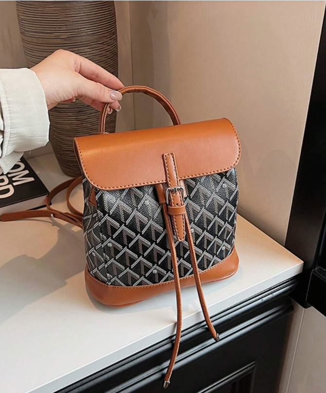 Textured Pattern Buckle Backpacks – Stylish Drawstring Casual Bags