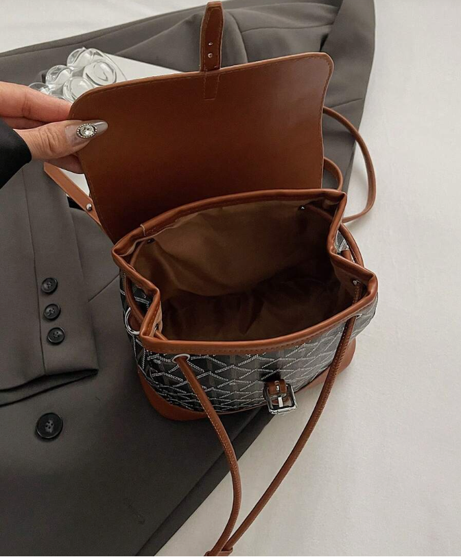 Textured Pattern Buckle Backpacks – Stylish Drawstring Casual Bags