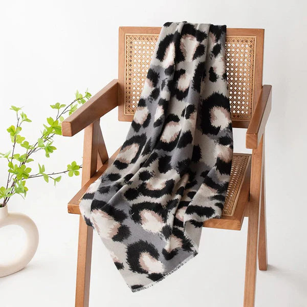 Cashmere-like Leopard Print Scarf Shawl – Fashionable All-Matching Style