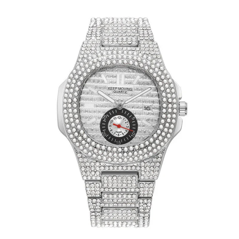 Men's Fashion Fully-Jewelled Calendar Quartz Watch