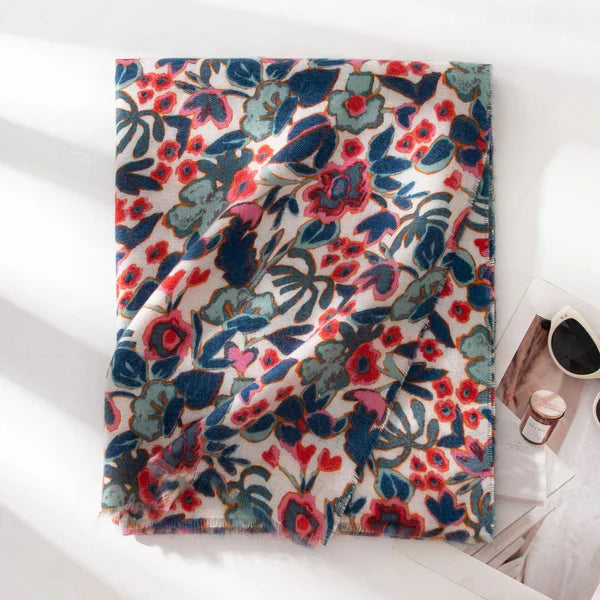Printed Cashmere-Like Texture Warm Scarf Shawl – 70×180cm Literary Style