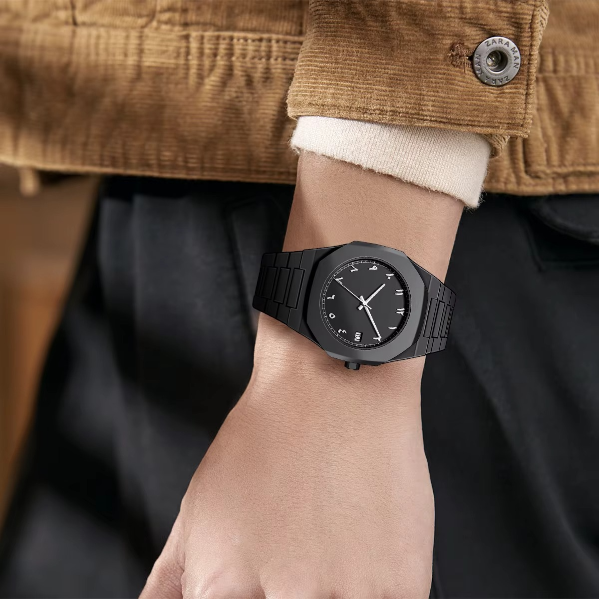 Stainless Steel Arabic Watch – Timeless Elegance with a Cultural Touch