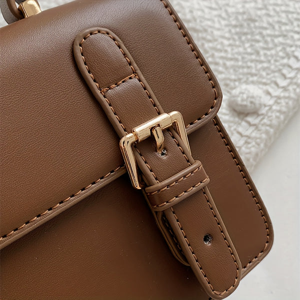 Leather Handbag – Vintage-Inspired Structured Mini Satchel