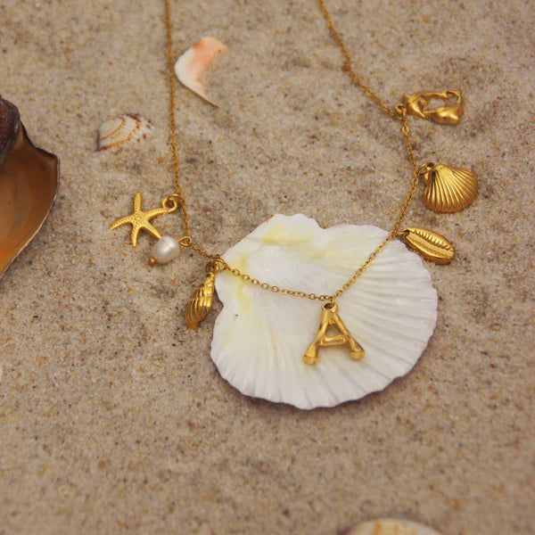 European & American Ocean Series Necklace for Women – Titanium Steel with Pearl, Shell & Saturn Elements