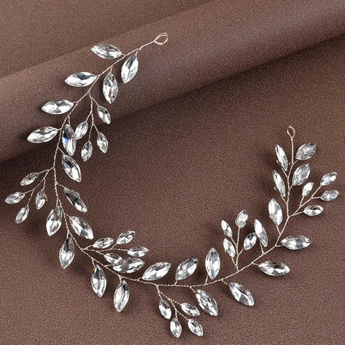 Horse Eye Silver Flexible Chain Headband – Wedding Hair Accessory