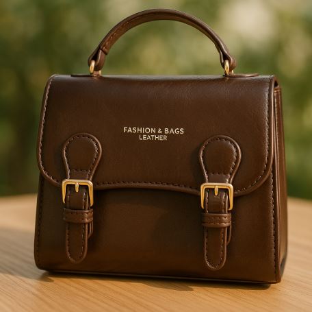 Leather Handbag – Vintage-Inspired Structured Mini Satchel