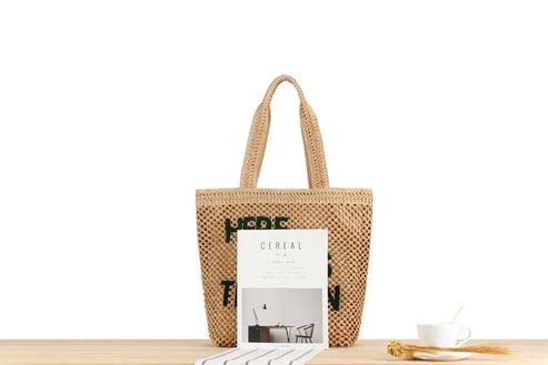 Large Capacity Business Commute Straw Shoulder Bag – Minimalist All-Match Design