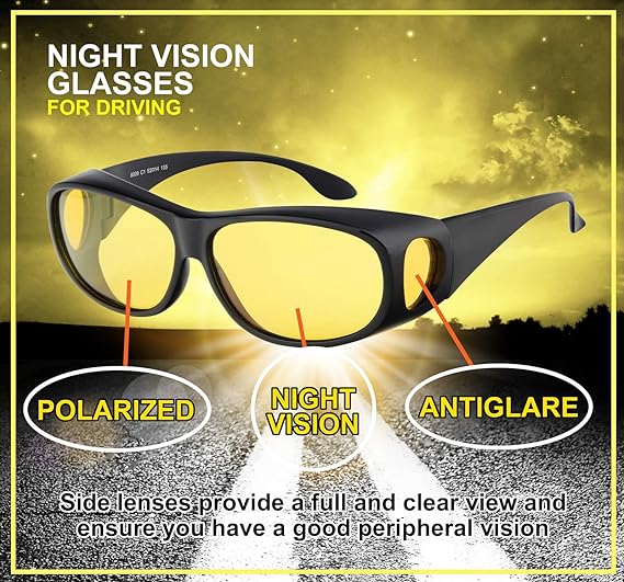 Night Driving Glasses – Polarized Yellow Lens Anti-Glare Eyewear for Safer Night Vision