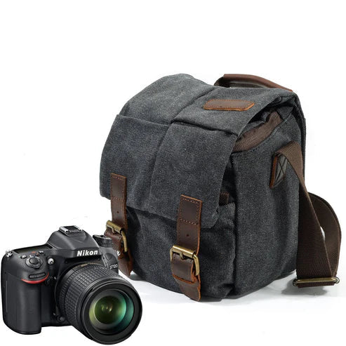 One-Shoulder Canvas SLR Camera Bag