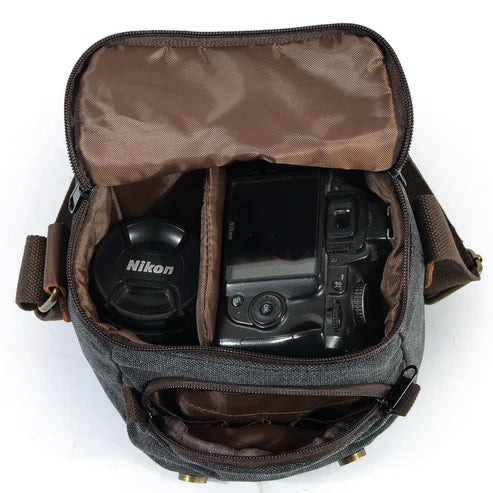 One-Shoulder Canvas SLR Camera Bag