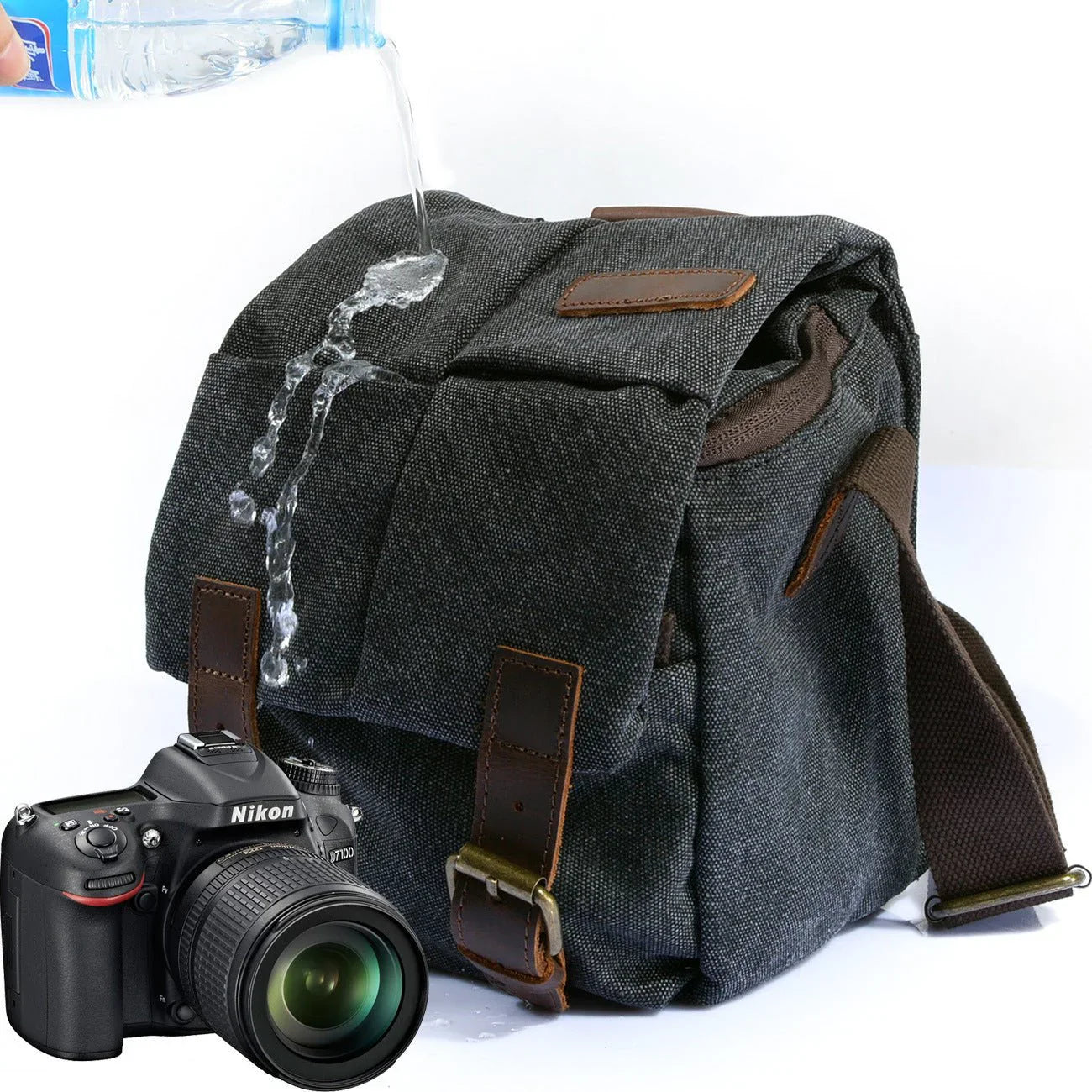 One-Shoulder Canvas SLR Camera Bag