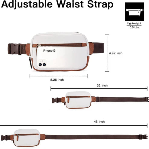 PU Leather Waist Bag – Adjustable Strap, Unisex Outdoor Crossbody