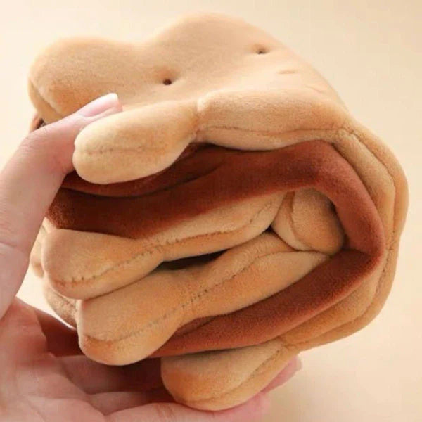 Sandwich Biscuit Plush Pencil Bag – Cartoon Style