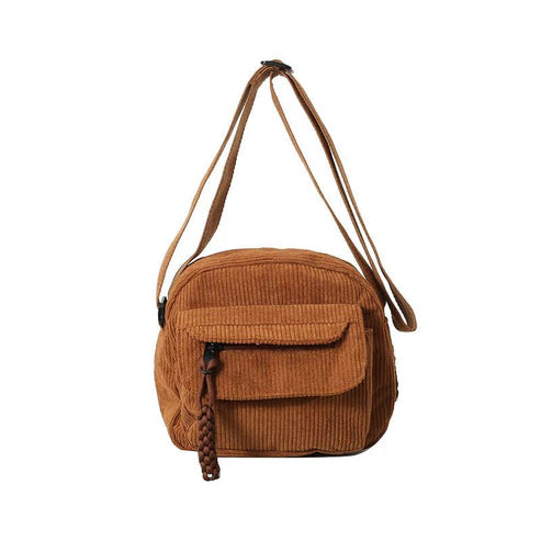 Solid Color Corduroy Shoulder Messenger Bag – Urban Simplicity Style