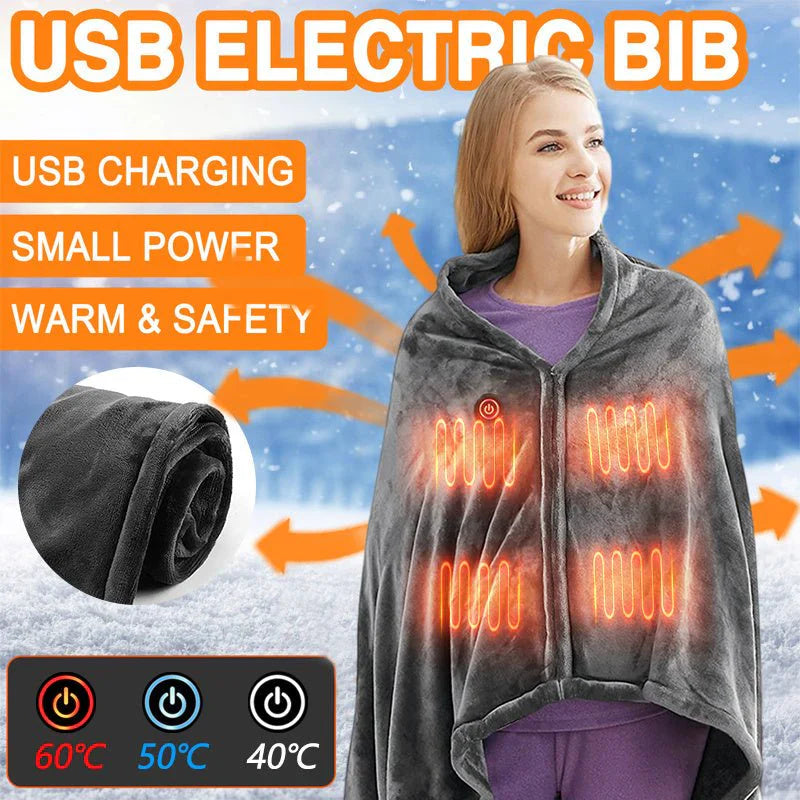 Winter Flannel Heated Blanket Cold Protection Body Warmer