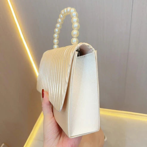 Women's Elegant Pleated Clamshell Evening Bag