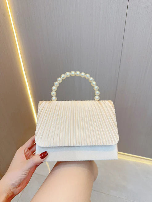 Women's Elegant Pleated Clamshell Evening Bag