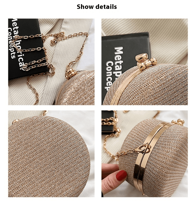 Women's Fashion Rhinestone-Encrusted Chain Shoulder Messenger Bag