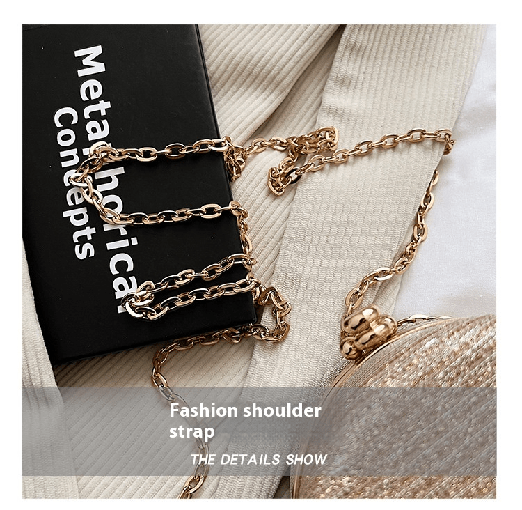 Women's Fashion Rhinestone-Encrusted Chain Shoulder Messenger Bag
