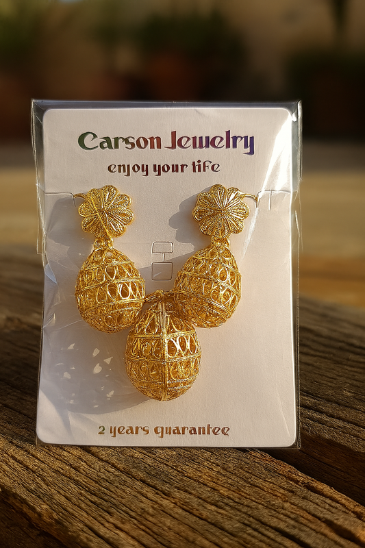 Carson Jewelry Pendant & Earring Set – Elegant Designs in Gold, Silver & Dual Tones