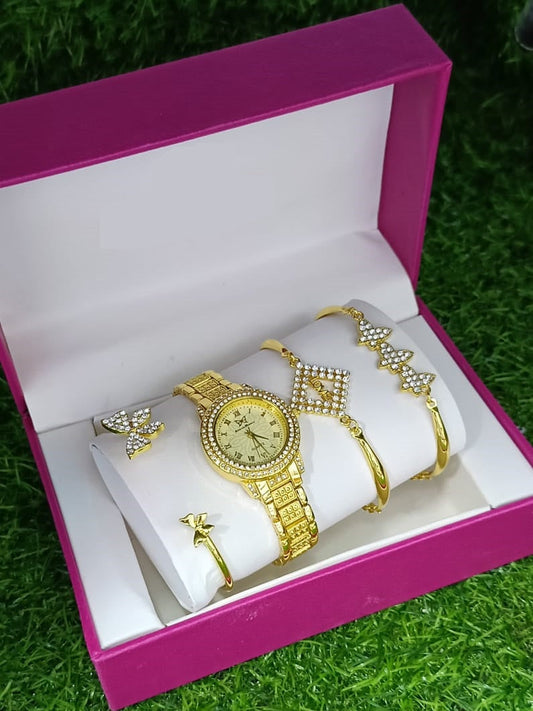 Pearl & Tides Women's Watch Set – Elegant Timepiece with Matching Bracelet