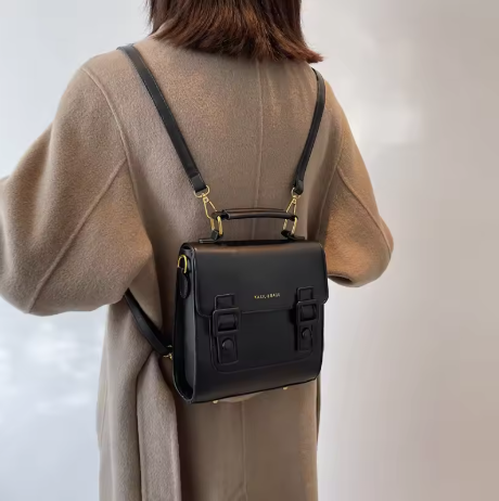 Leather Handbag – Vintage-Inspired Structured Mini Satchel