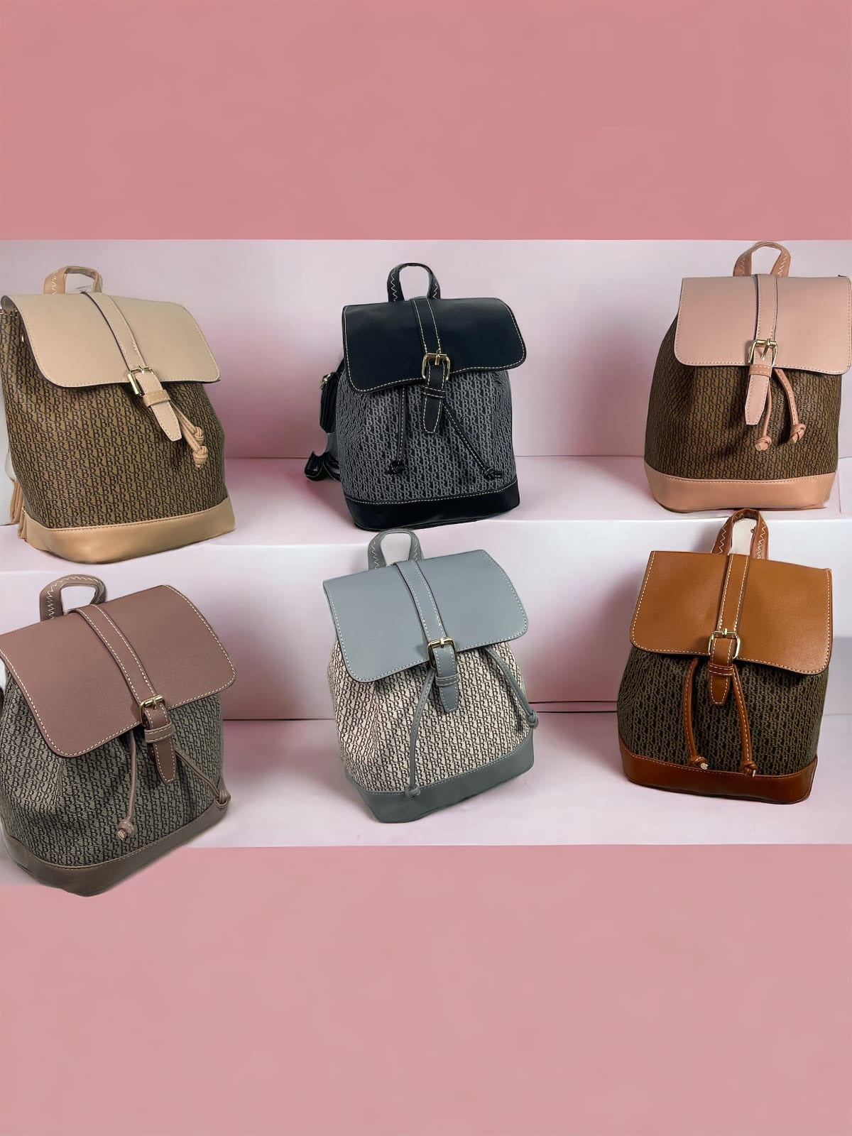 Textured Pattern Buckle Backpacks – Stylish Drawstring Casual Bags
