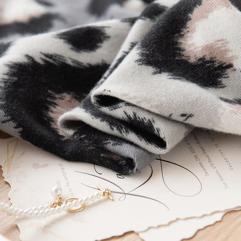 Cashmere-like Leopard Print Scarf Shawl – Fashionable All-Matching Style