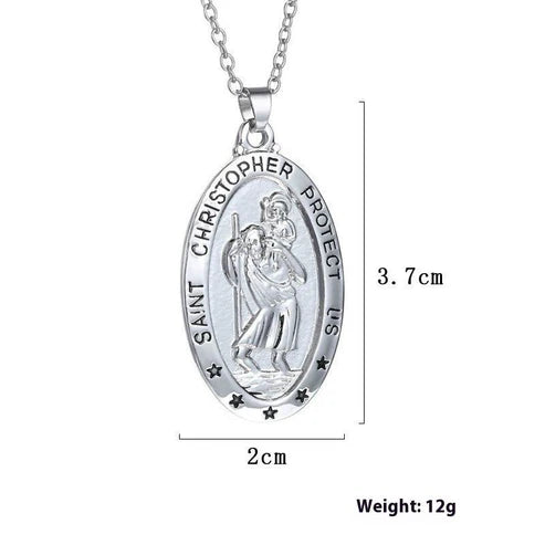 Creative Character Carving Simple Necklace – English Carved Pendant