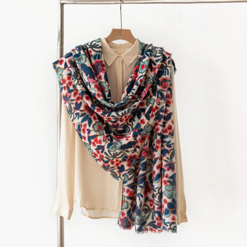 Printed Cashmere-Like Texture Warm Scarf Shawl – 70×180cm Literary Style