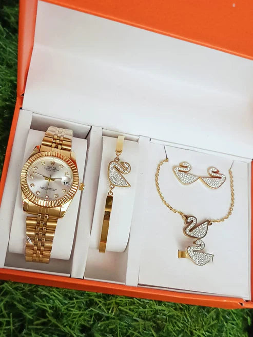 Crystal Hour Women’s Luxury Watch & Jewelry Gift Set