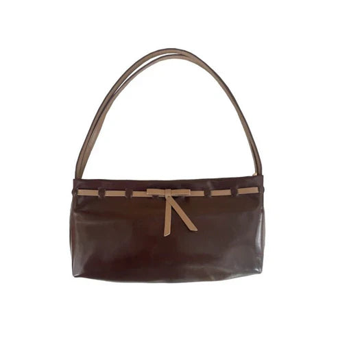 Cute Bowknot PU Leather Shoulder Bag – Small Sweet Style Handbag for Women