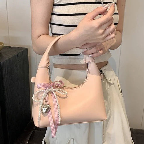 Fashion Portable Women's Cute Simple Trendy Crossbody Bag – PU Leather with Zipper Compartments