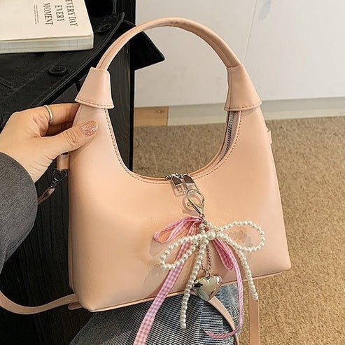 Fashion Portable Women's Cute Simple Trendy Crossbody Bag – PU Leather with Zipper Compartments