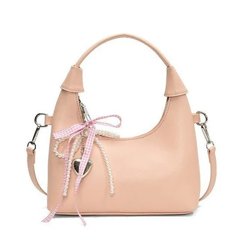 Fashion Portable Women's Cute Simple Trendy Crossbody Bag – PU Leather with Zipper Compartments