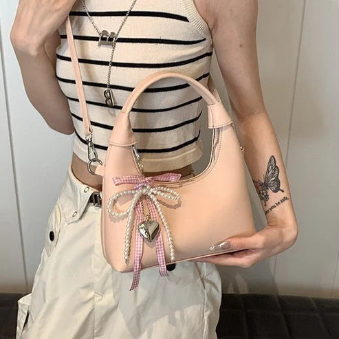 Fashion Portable Women's Cute Simple Trendy Crossbody Bag – PU Leather with Zipper Compartments
