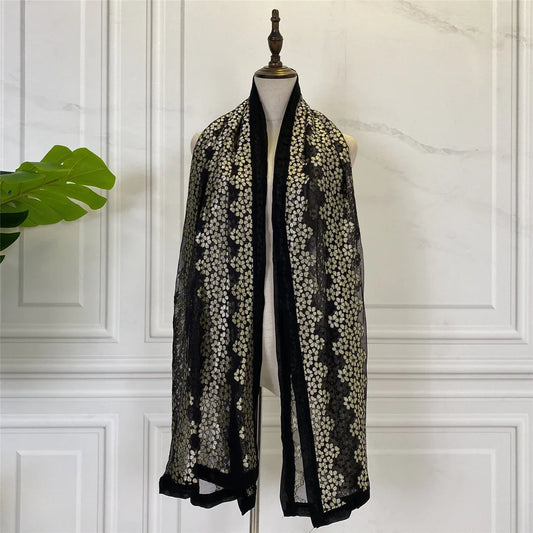 Flower Embroidered Headscarf for Women