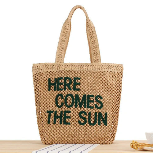 Large Capacity Business Commute Straw Shoulder Bag – Minimalist All-Match Design