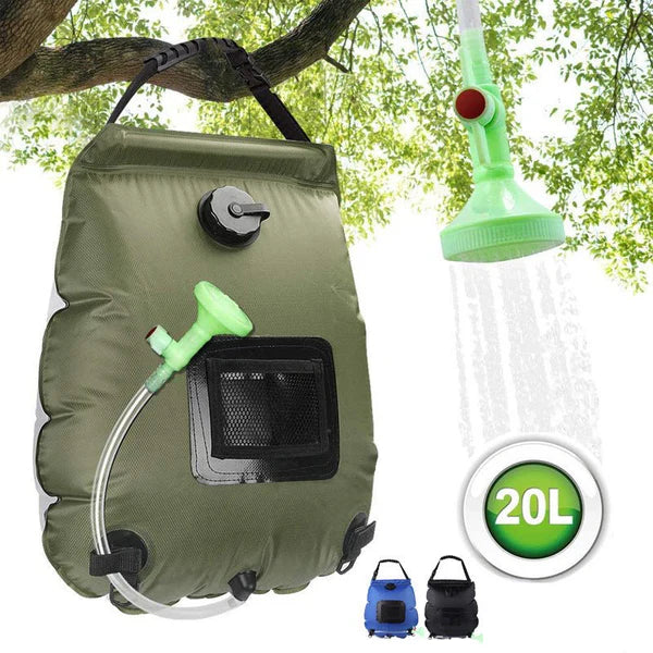 Outdoor Solar Camping Shower Bag – 20L Portable Water Storage