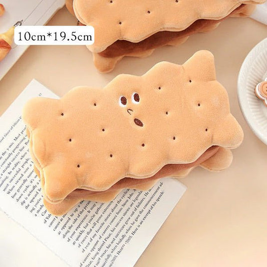 Sandwich Biscuit Plush Pencil Bag – Cartoon Style