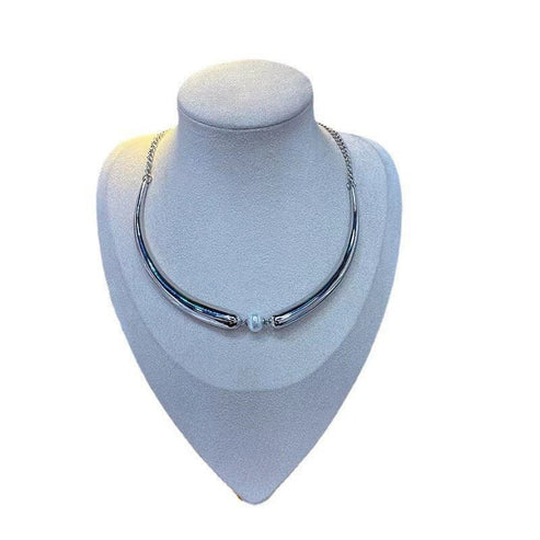 Women's Luxury Pearl Necklace – Cross Pendant, Titanium Steel